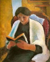 macke woman reading