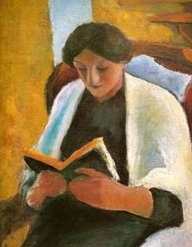 macke woman reading
